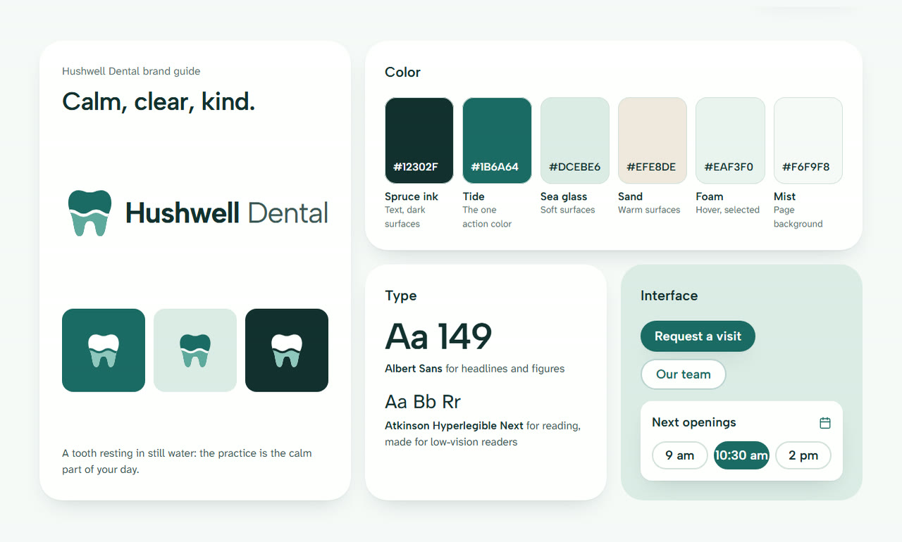 Hushwell Dental: brand guide, by Michael Shadpour