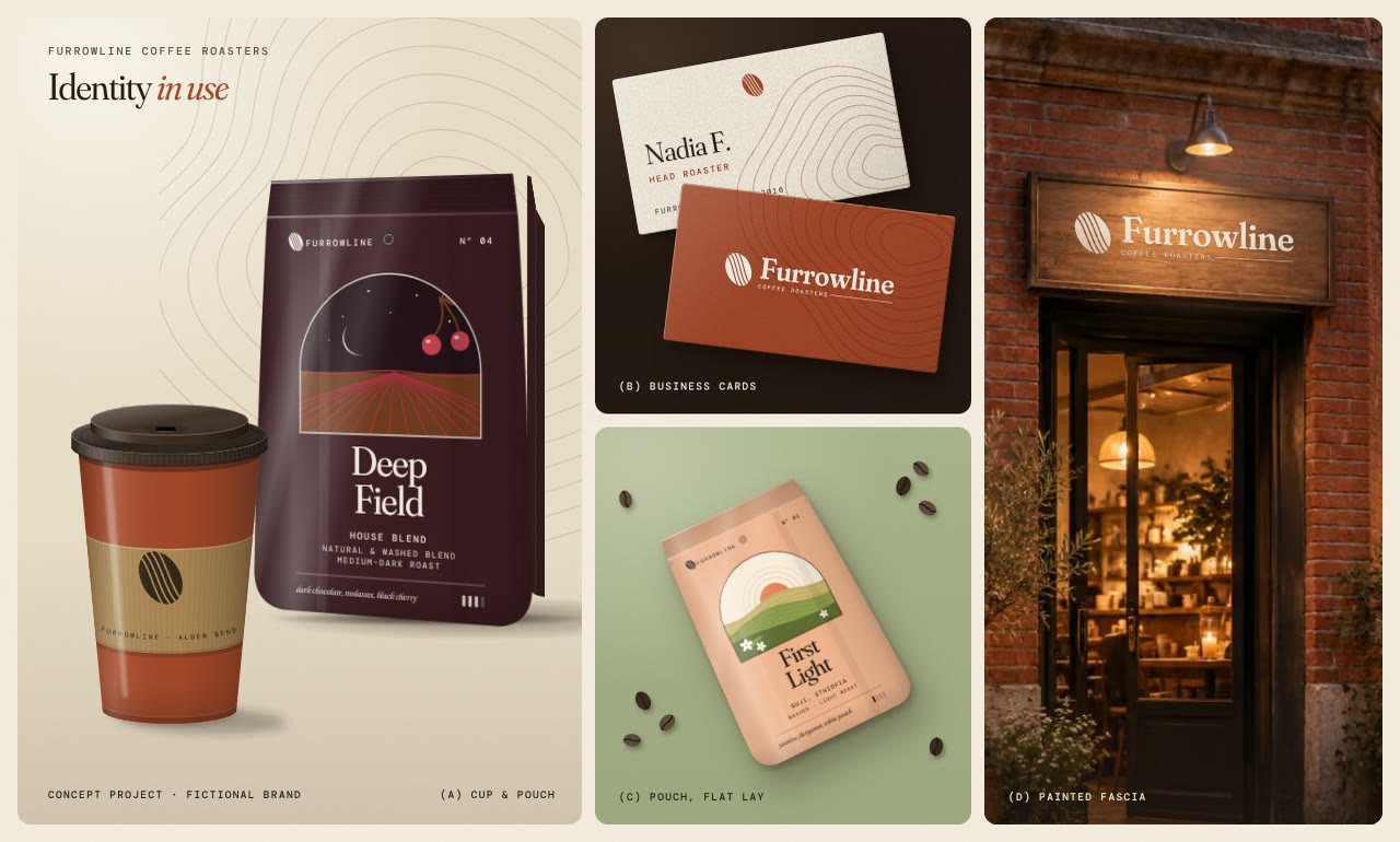 Furrowline: Identity, brand identity by Michael Shadpour